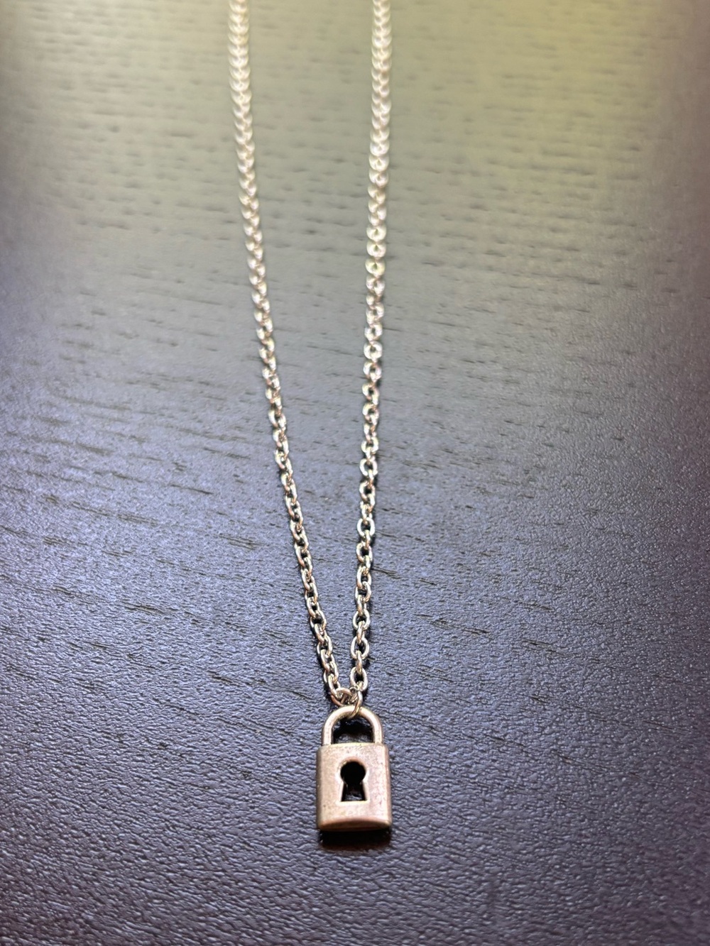 silver lock necklace